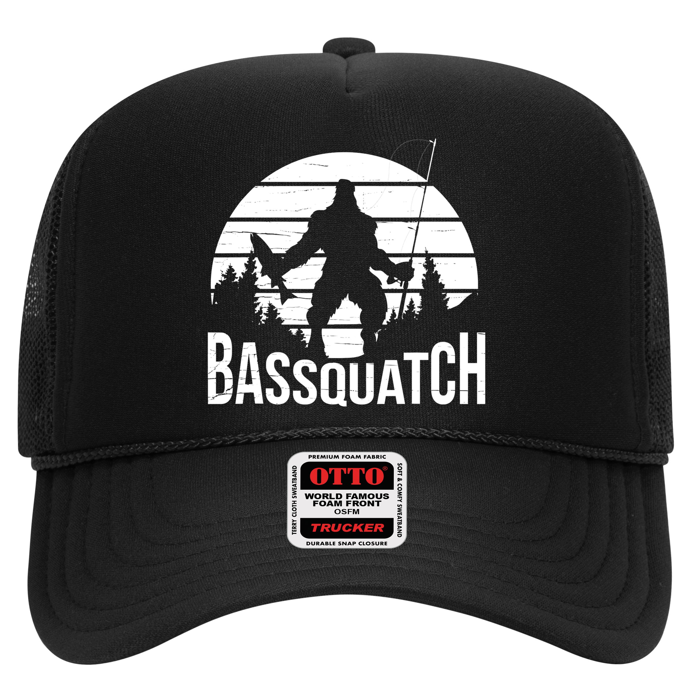 Bassquatch Funny Fishing Fisherman Fishing Rod Bass Fish Hat