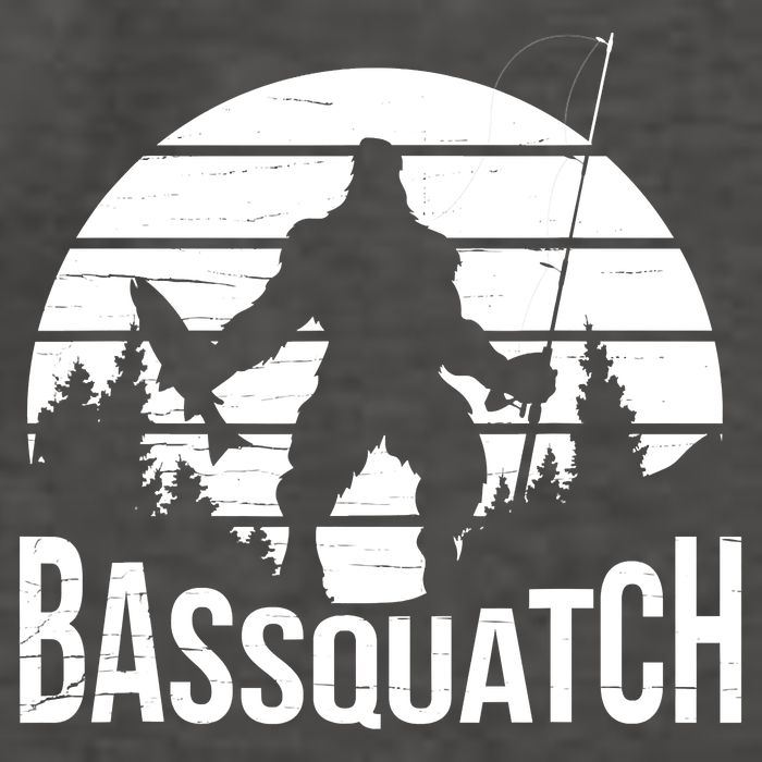 Bassquatch Funny Fishing Fisherman Fishing Rod Bass Fish Vector Backpack