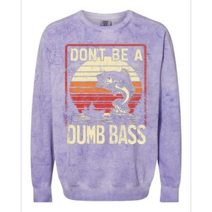 Bass Fishing Funny DonT Be A Dumb Bass Retro Manfishing Colorblast Crewneck Sweatshirt