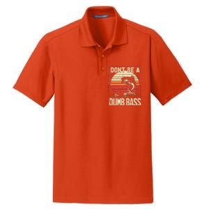 Bass Fishing Funny DonT Be A Dumb Bass Retro Manfishing Dry Zone Grid Polo