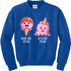 Before First Gym Day After First Gym Day Ice Cream Cute Gift Kids Sweatshirt