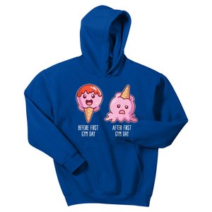 Before First Gym Day After First Gym Day Ice Cream Cute Gift Kids Hoodie