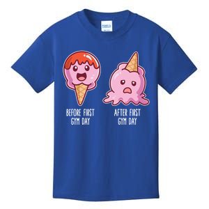 Before First Gym Day After First Gym Day Ice Cream Cute Gift Kids T-Shirt