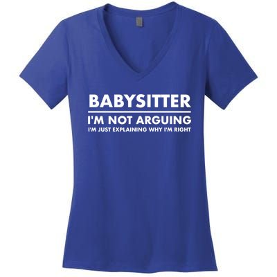 Babysitter Funny Gift Women's V-Neck T-Shirt