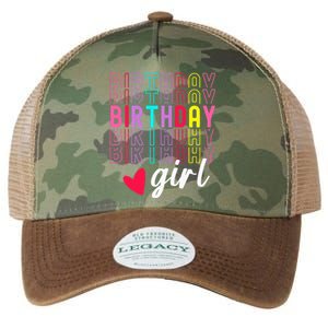 Birthday For Girl Retro Text Awesome Cute Birthday Party Legacy Tie Dye Trucker Hat