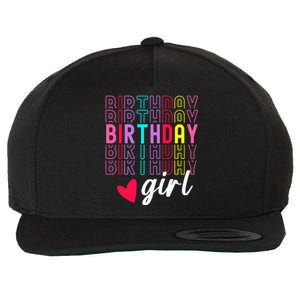 Birthday For Girl Retro Text Awesome Cute Birthday Party Wool Snapback Cap