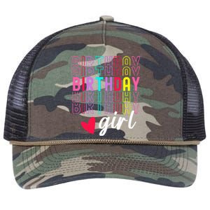 Birthday For Girl Retro Text Awesome Cute Birthday Party Retro Rope Trucker Hat Cap