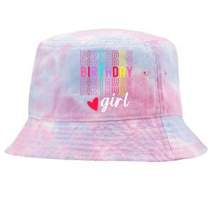 Birthday For Girl Retro Text Awesome Cute Birthday Party Tie-Dyed Bucket Hat