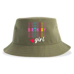 Birthday For Girl Retro Text Awesome Cute Birthday Party Sustainable Bucket Hat