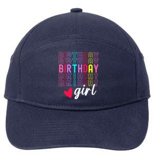 Birthday For Girl Retro Text Awesome Cute Birthday Party 7-Panel Snapback Hat