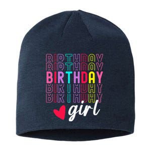 Birthday For Girl Retro Text Awesome Cute Birthday Party Sustainable Beanie