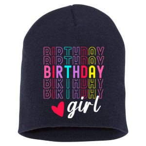 Birthday For Girl Retro Text Awesome Cute Birthday Party Short Acrylic Beanie