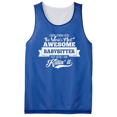 Babysitter Funny Gift Worlds Most Awesome Sitter Funny Gift Mesh Reversible Basketball Jersey Tank