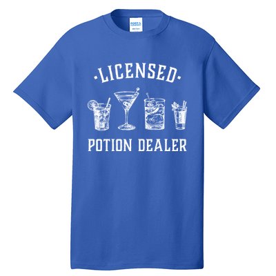 Bartender Funny Gift Licensed Potion Dealer Funny Gift Cocktail Art Funny Gift Tall T-Shirt