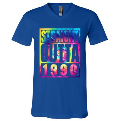 Birthday Funny Gift Born In 1990 Straight Outta 1990 Gift V-Neck T-Shirt