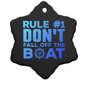 Boating Funny Gift Rule #1 Dont Fall Off The Boat Funny Saying Gift Ceramic Star Ornament