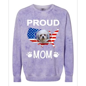 Bolonka Funny Gift Bolonka Dog Bolonka Proud Patriot Mom Cool Gift Colorblast Crewneck Sweatshirt