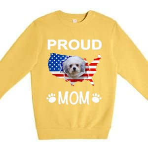 Bolonka Funny Gift Bolonka Dog Bolonka Proud Patriot Mom Cool Gift Premium Crewneck Sweatshirt