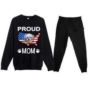 Bolonka Funny Gift Bolonka Dog Bolonka Proud Patriot Mom Cool Gift Premium Crewneck Sweatsuit Set