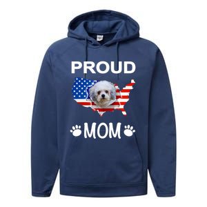 Bolonka Funny Gift Bolonka Dog Bolonka Proud Patriot Mom Cool Gift Performance Fleece Hoodie