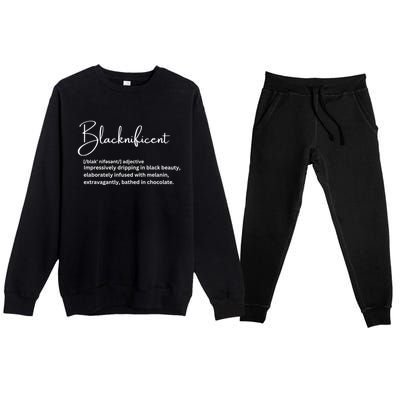 Blacknificent Funny Gift Premium Crewneck Sweatsuit Set