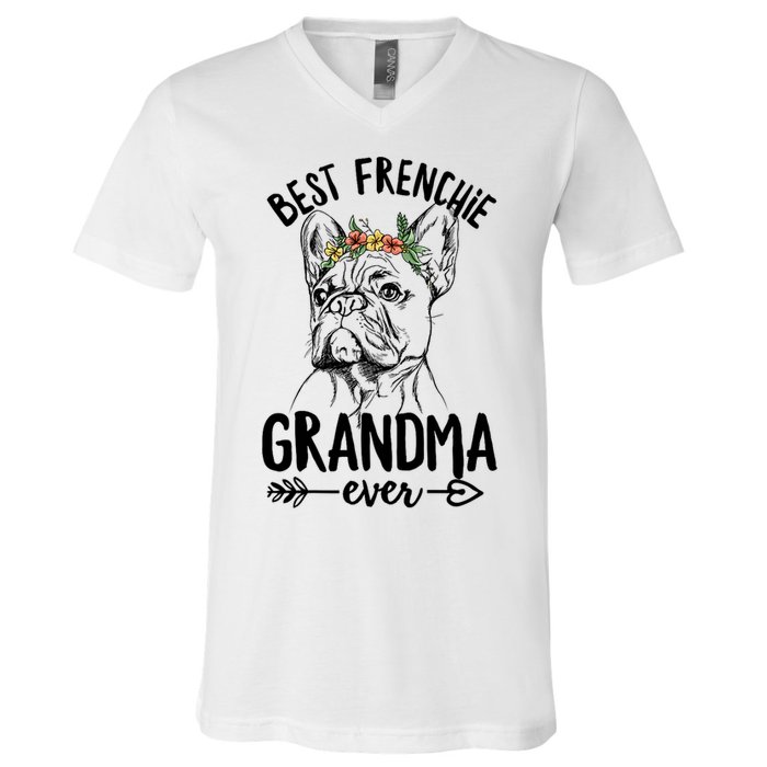 Best Frenchie Grandma Ever Design for your Frenchie Grandma V-Neck T-Shirt