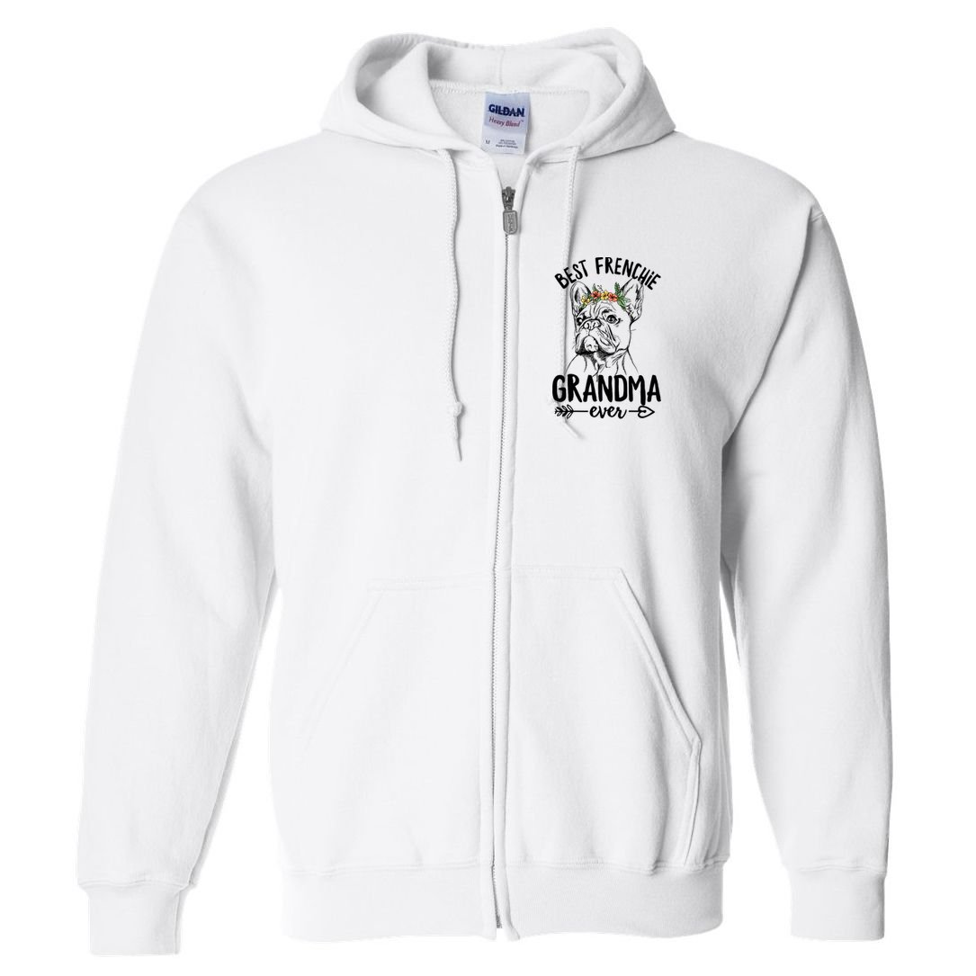 Best Frenchie Grandma Ever Design for your Frenchie Grandma Full Zip Hoodie