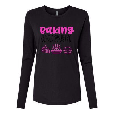 Baking Funny Gift Mom Baking Queen Mama Gift Womens Cotton Relaxed Long Sleeve T-Shirt