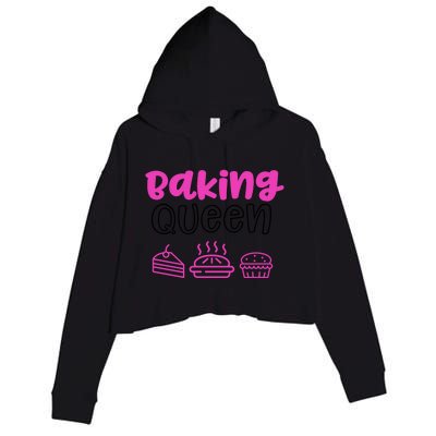 Baking Funny Gift Mom Baking Queen Mama Gift Crop Fleece Hoodie