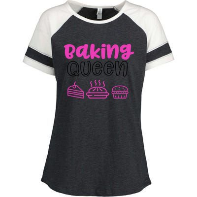 Baking Funny Gift Mom Baking Queen Mama Gift Enza Ladies Jersey Colorblock Tee