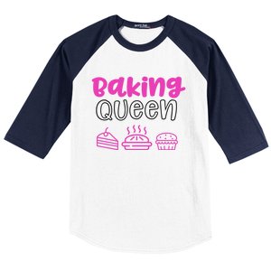 Baking Funny Gift Mom Baking Queen Mama Gift Baseball Sleeve Shirt