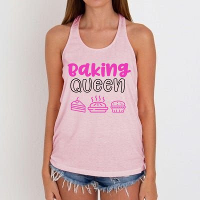 Baking Funny Gift Mom Baking Queen Mama Gift Women's Knotted Racerback Tank