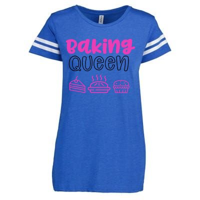 Baking Funny Gift Mom Baking Queen Mama Gift Enza Ladies Jersey Football T-Shirt