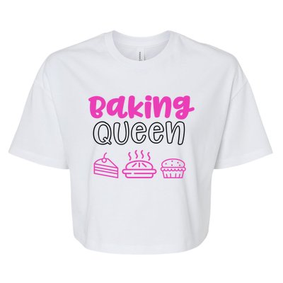 Baking Funny Gift Mom Baking Queen Mama Gift Bella+Canvas Jersey Crop Tee