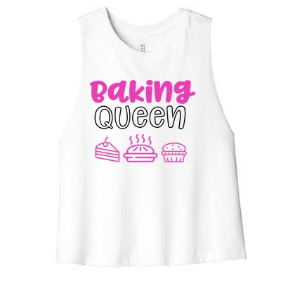 Baking Funny Gift Mom Baking Queen Mama Gift Women's Racerback Cropped Tank