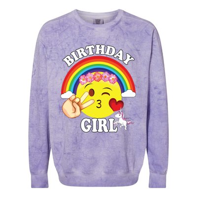 Birthday For Girl Unicorn Rainbow Heart Kiss Colorblast Crewneck Sweatshirt