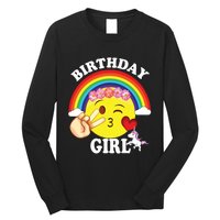 Birthday For Girl Unicorn Rainbow Heart Kiss Long Sleeve Shirt