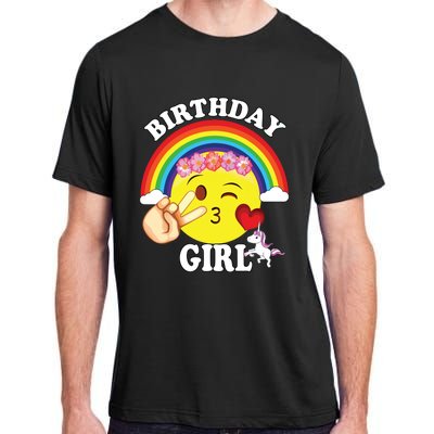 Birthday For Girl Unicorn Rainbow Heart Kiss Adult ChromaSoft Performance T-Shirt