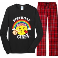 Birthday For Girl Unicorn Rainbow Heart Kiss Long Sleeve Pajama Set