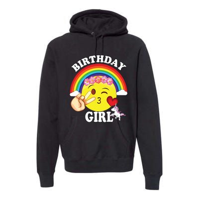 Birthday For Girl Unicorn Rainbow Heart Kiss Premium Hoodie