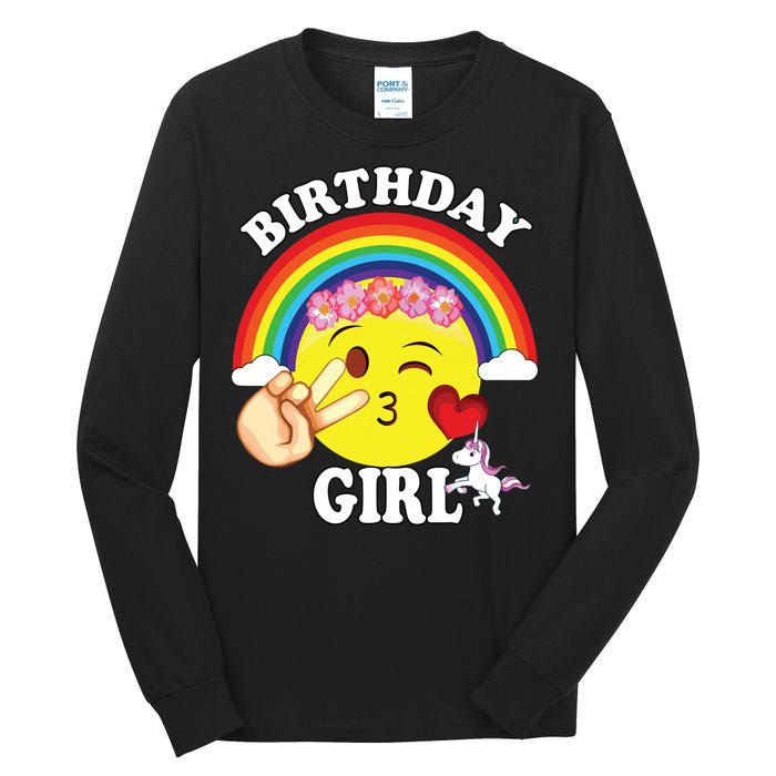 Birthday For Girl Unicorn Rainbow Heart Kiss Tall Long Sleeve T-Shirt