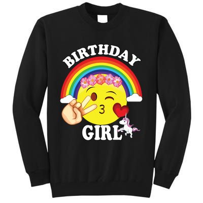 Birthday For Girl Unicorn Rainbow Heart Kiss Tall Sweatshirt