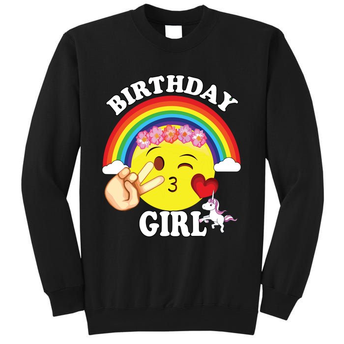 Birthday For Girl Unicorn Rainbow Heart Kiss Tall Sweatshirt