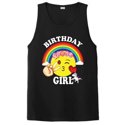 Birthday For Girl Unicorn Rainbow Heart Kiss PosiCharge Competitor Tank