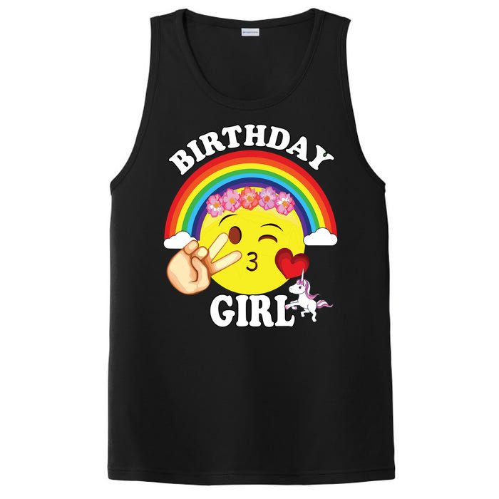 Birthday For Girl Unicorn Rainbow Heart Kiss PosiCharge Competitor Tank