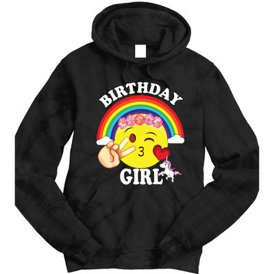 Birthday For Girl Unicorn Rainbow Heart Kiss Tie Dye Hoodie