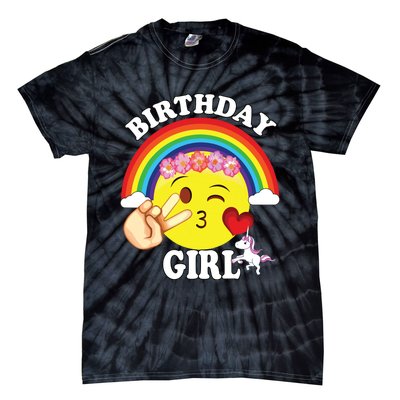 Birthday For Girl Unicorn Rainbow Heart Kiss Tie-Dye T-Shirt