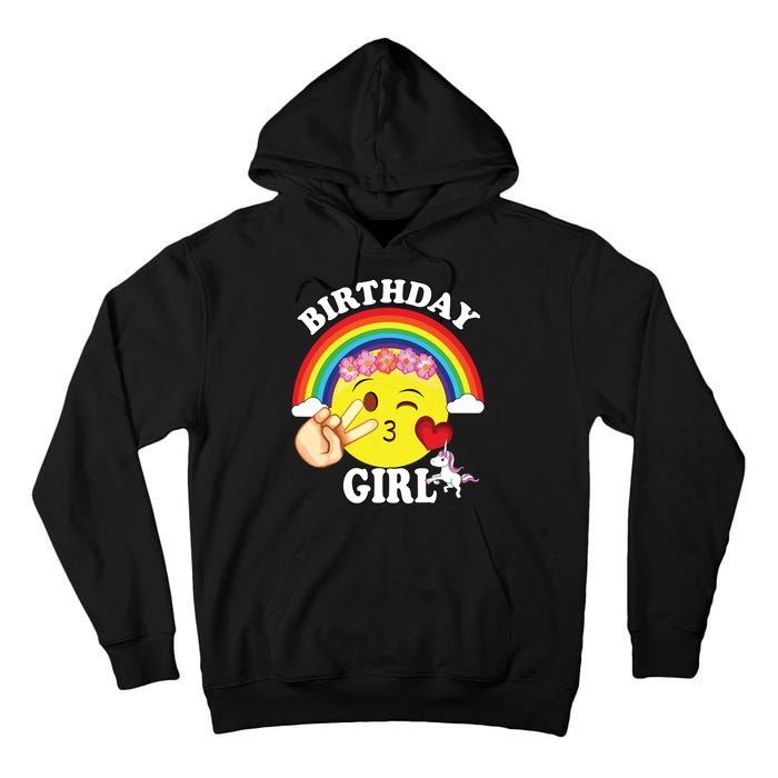 Birthday For Girl Unicorn Rainbow Heart Kiss Tall Hoodie