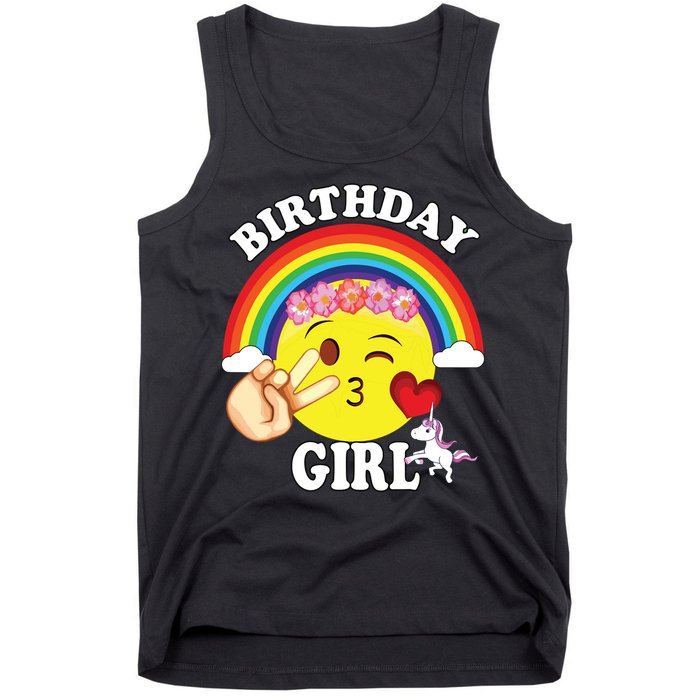 Birthday For Girl Unicorn Rainbow Heart Kiss Tank Top