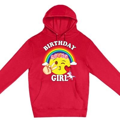 Birthday For Girl Unicorn Rainbow Heart Kiss Premium Pullover Hoodie